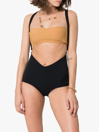 Shop Made By Dawn Charlie Ribbed Cut-out Swimsuit In Rock