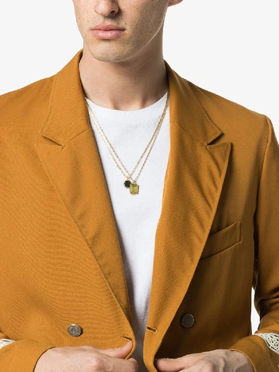 Shop Anais Rheiner 18k Yellow Gold Topaz Pendant Necklace In Blue