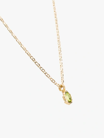 Shop Anais Rheiner 18k Yellow Gold And Green Peridot Pendant Necklace In 105 - Green