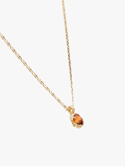 Shop Anais Rheiner 18k Yellow Gold Spessartite Pendant Necklace In Red