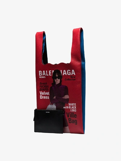 Shop Balenciaga Zweifarbige Handtasche In Red/blue
