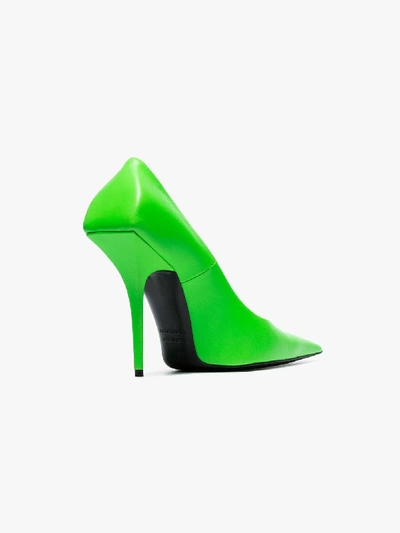 Shop Balenciaga Fluoro Green Knife 110 Pumps