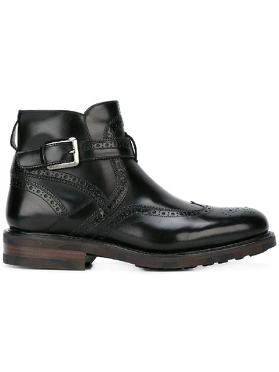 Shop Ferragamo Buckled Boots In Black