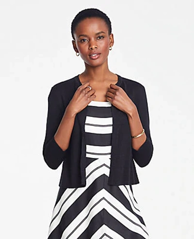 Shop Ann Taylor Linen Blend Dress Cardigan Size Xs Black Women's