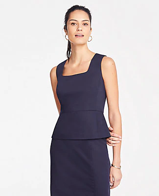 petite navy blue tops