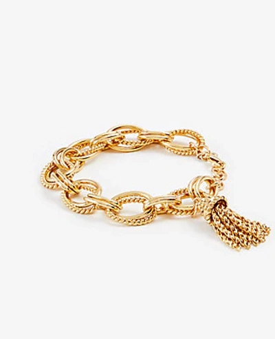 Shop Ann Taylor Rope Chain Link Bracelet In Gold
