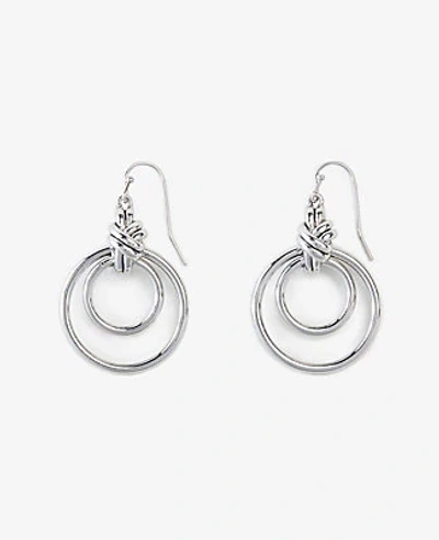 Shop Ann Taylor Twisted Knot Drop Earrings In Metallic