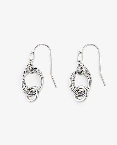 Shop Ann Taylor Roped Drop Earrings In Silver