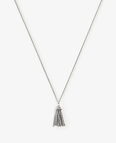 Shop Ann Taylor Roped Tassel Pendant Necklace In Metallic