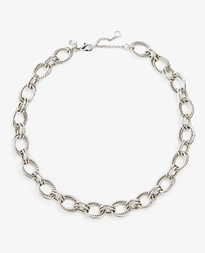 Shop Ann Taylor Rope Chain Link Statement Necklace In Metallic