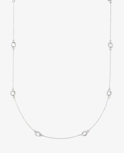 Shop Ann Taylor Rope Chain Link Station Necklace In Silver