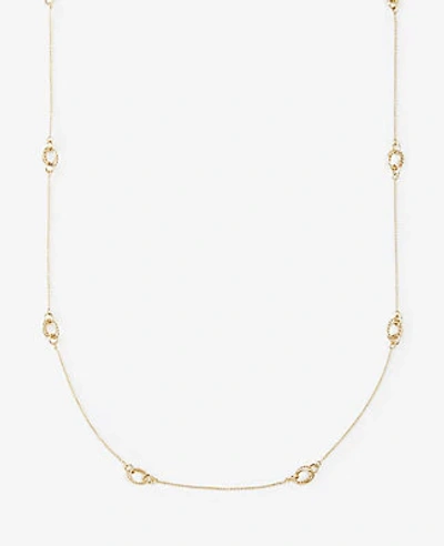 Shop Ann Taylor Rope Chain Link Station Necklace In Gold