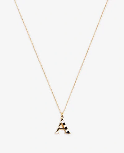 Shop Ann Taylor Striped Initial Necklace In A