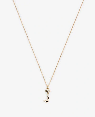 Shop Ann Taylor Striped Initial Necklace In J