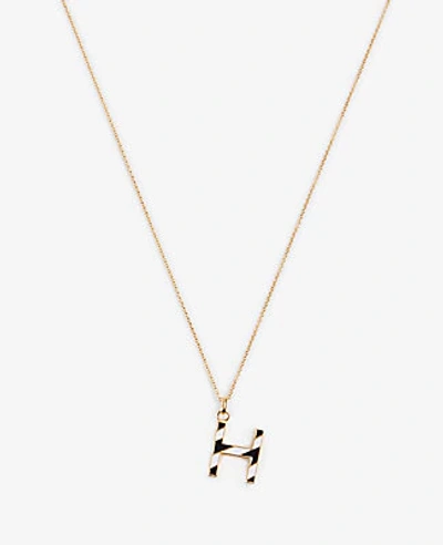 Shop Ann Taylor Striped Initial Necklace In H