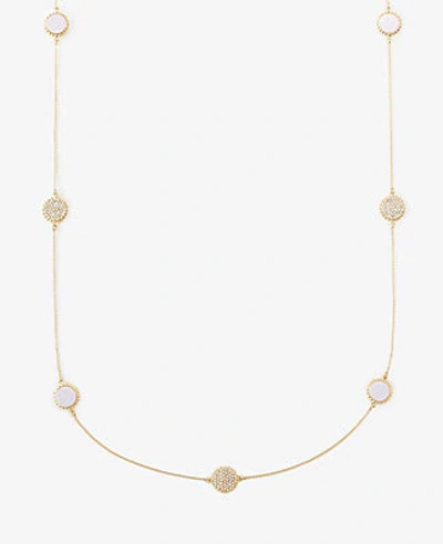 Shop Ann Taylor Pave Disc Station Necklace In Gold