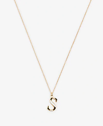 Shop Ann Taylor Striped Initial Necklace