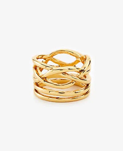 Shop Ann Taylor Intertwined Metallic Ring In Gold