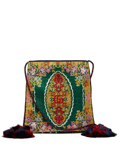 Gg Floral Tapestry Shoulder Bag Womens Green Multi