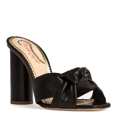 Shop Charlotte Olympia Black Smooth Nappa Mule Sandals