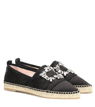 Shop Roger Vivier Broche Vivier Espadrilles In Black