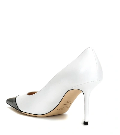 Shop Jimmy Choo Love 85 Leather Pumps In White