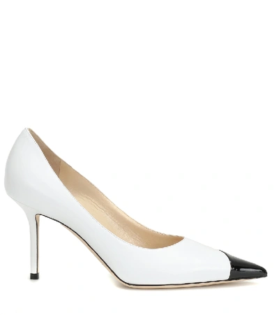 Shop Jimmy Choo Love 85 Leather Pumps In White