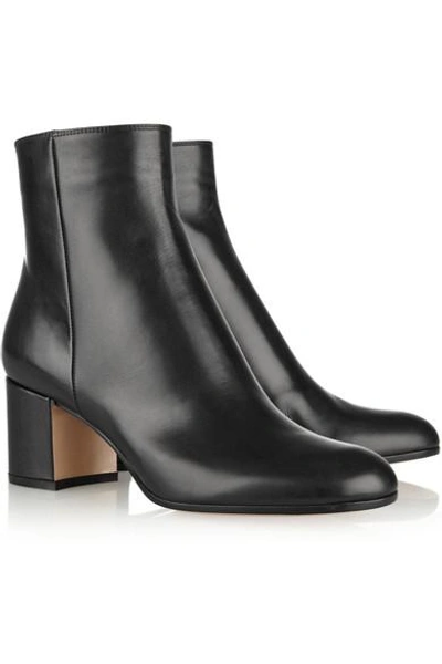 Shop Gianvito Rossi Leather Ankle Boots In Black