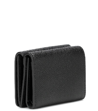 Shop Balenciaga Ville Mini Leather Wallet In Black