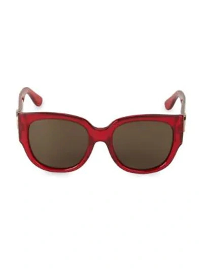 Shop Gucci 55mm Square Sunglasses In Red