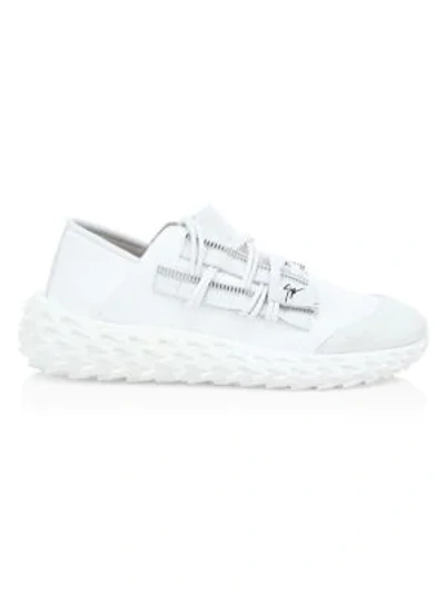 Shop Giuseppe Zanotti Men's Urchin Low-top Leather Sneakers In White