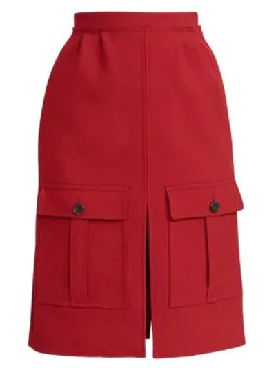 Shop Chloé Utilitarian Pocket A-line Skirt In Past Red