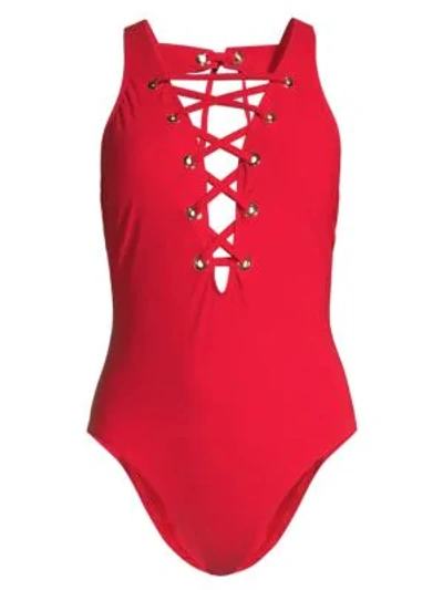 Shop Amoressa By Miraclesuit Inner Circle Stevie One-piece Swimsuit In Bash Red