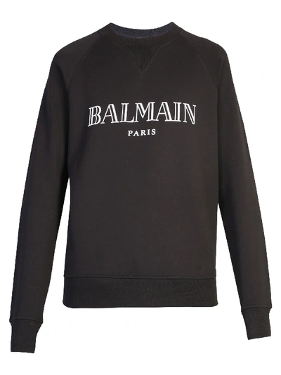 Shop Balmain Branded Sweatshirt In Black