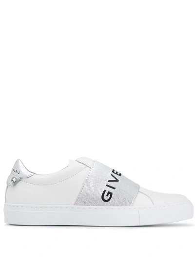 GIVENCHY LOGO WRAP LOW TOP SNEAKERS - 白色