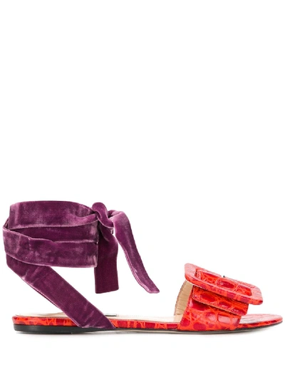 Shop Attico Leather Sandals - Red