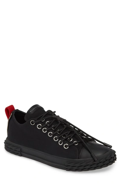 Shop Giuseppe Zanotti Mid Top Sneaker In Black/ Red