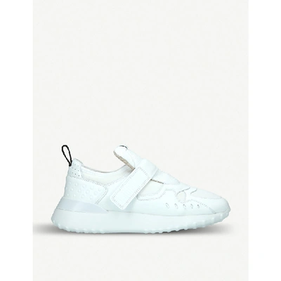 Shop Tod's Fondo Sportivo Leather Trainers In White