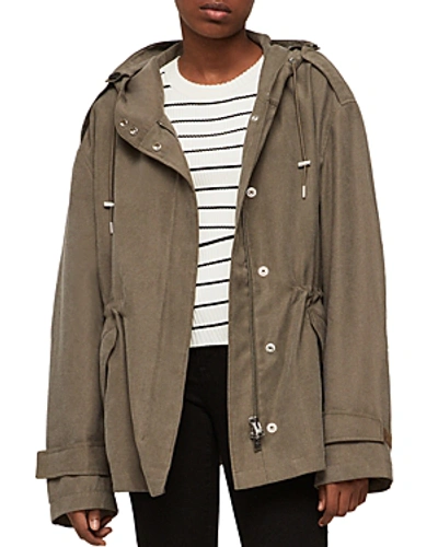 Shop Allsaints Kelsie Nilba Oversize Anorak In Khaki