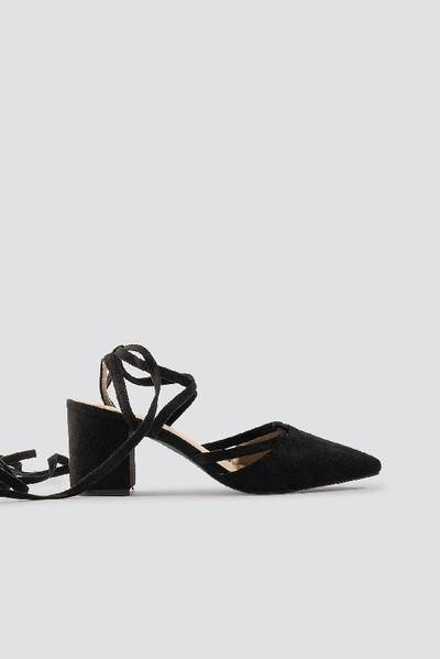 Shop Raid Elyza Court Shoe Heel Black In Black Suede