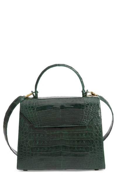 Shop Nancy Gonzalez Medium Lily Genuine Crocodile Crossbody Bag - Green In Kelly Green Shiny