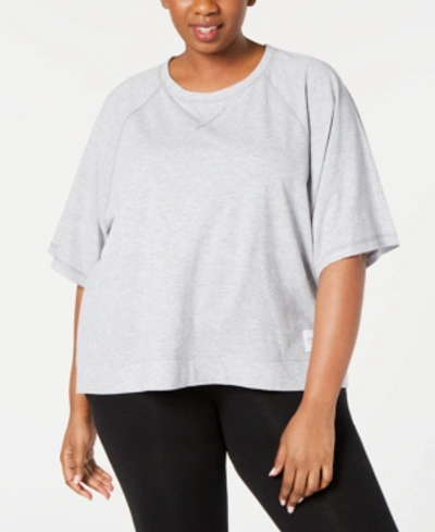 Shop Calvin Klein Performance Plus Size Relaxed Top In Pearl Grey Heather