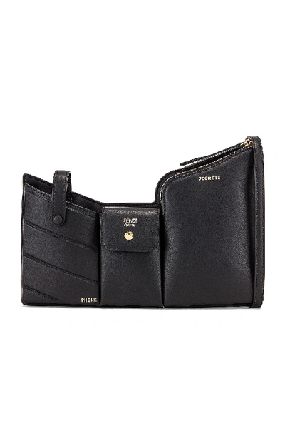 Shop Fendi Mini Three Pocket Crossbody Bag In Black
