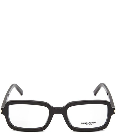 Shop Saint Laurent Rectangle Rim Sl 278 Optical Glasses In Black