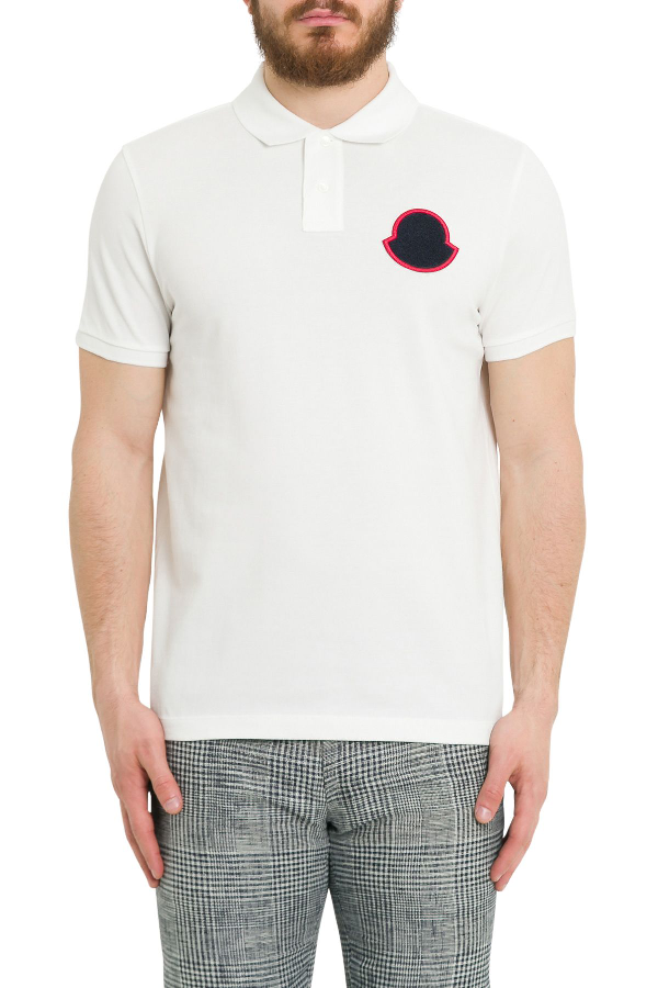 Moncler Polo Shirt With Big Logo Patch 