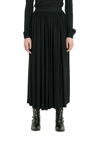 Shop Msgm Pleated Skirt In Nero