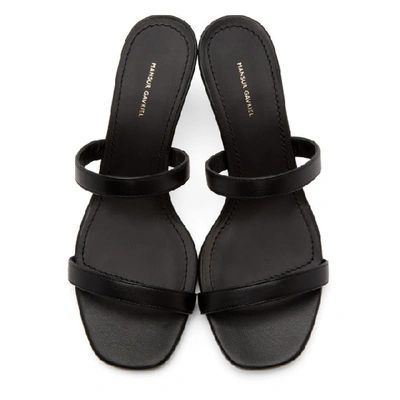 Shop Mansur Gavriel Black Leather Fino Sandals
