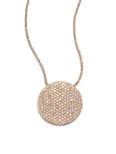 Shop Phillips House Women's 14k Rose Gold & Diamond Pavé Large Infinity Disc Necklace