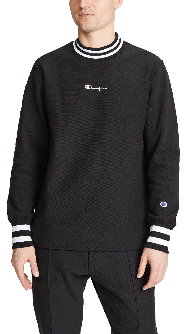 Champion High Neck Sweatshirt In Black | ModeSens