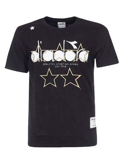 Shop Diadora Embroidered Star T-shirt In Black